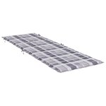 vidaXL Coussin de chaise longue à carreaux gris 186x58x4 cm