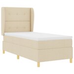 Lit Box Spring vidaXL avec Matelas Crème 90x200 cm Tissu