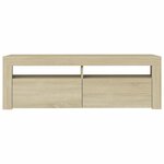 vidaXL Meuble TV avec lumières LED chêne sonoma 120x35x40 cm