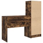 vidaXL Bureau avec rangement Chêne fumé Bois d'ingénierie