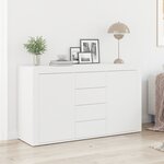 vidaXL Buffet Blanc Blanc Bois 120 x 36 x 69 cm Rangement Buffet Blanc