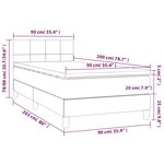 vidaXL Sommier à lattes de lit et matelas et LED Bleu foncé 90x200 cm
