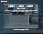 Qualitoner x4 toners 80c0s10 + 80c0s20 + 80c0s30 + 80c0s (noir + cyan + magenta + jaune) compatible pour lexmark