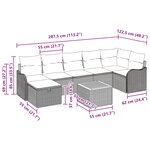 Ensemble de Canapé de Jardin 8 Pièces avec Coussins Noir Poly Rattan