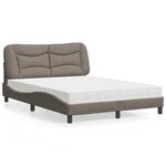 vidaXL Lit avec matelas taupe 140x200 cm tissu