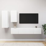 vidaXL Ensemble de meubles TV 4 Pièces Blanc Bois d'ingénierie