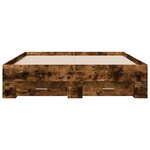 vidaXL Cadre de lit à tiroirs chêne fumé 135x190 cm bois d'ingénierie
