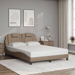 vidaXL Cadre de lit sans matelas cappuccino 120x200 cm similicuir