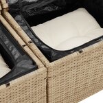vidaXL Ensemble de Canapés de Jardin en 8 Pièces avec Coussins Beige Poly Rattan Acacia