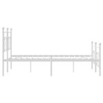 vidaXL Cadre de lit métal sans matelas et pied de lit blanc 183x213 cm