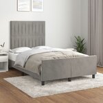 vidaXL Cadre de lit avec tête de lit gris clair 120x190 cm velours