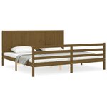 vidaXL Cadre de lit sans matelas marron miel 200x200 cm bois massif