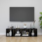 vidaXL Meubles TV 4 Pièces noir brillant 37x35x37 cm bois d’ingénierie