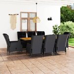 vidaXL Ensemble à manger d'extérieur 9Pièces et coussins rotin gris foncé