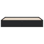 vidaXL Cadre de lit avec tiroirs noir 180x200 cm bois d'ingénierie