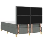 vidaXL Lit à Sommier avec Matelas & Banc Gris Foncé 140x200 cm Tissu