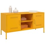 vidaXL Meuble TV jaune moutarde 100 5x39x50 5 cm acier