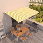 vidaXL Auvent rétractable automatique 500x350 cm Jaune et blanc