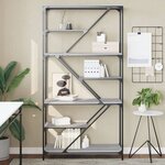 vidaXL Bibliothèque sonoma gris 91x36x176cm bois d'ingénierie et acier