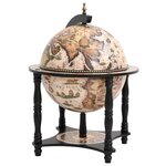 vidaXL Support à vin bar forme globe Noir Bois d'eucalyptus massif