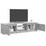 vidaXL Meuble TV avec lumières LED gris béton 140x40x35 5 cm