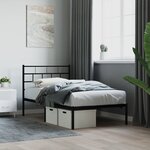 vidaXL Cadre de lit métal sans matelas avec tête de lit noir 75x190 cm