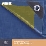 Perel Bâche 4x6 m Bleu et kaki