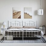 vidaXL Cadre de lit métal sans matelas et pied de lit blanc 193x203 cm