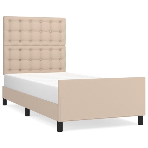 vidaXL Cadre de lit avec tête de lit Cappuccino 90x200 cm Similicuir