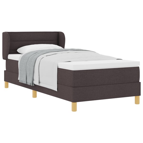 vidaXL Lit à Ressorts avec Matelas Marron Foncé 100x200 cm Tissu