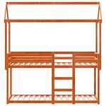 vidaXL Lit superposé avec toit cire marron 75x190cm bois massif de pin