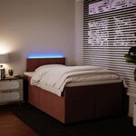 vidaXL Sommier à lattes de lit avec matelas Rose 120x200 cm Velours