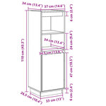 vidaXL Buffet haut Blanc 37x34x110 cm Bois massif de pin