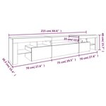 vidaXL Meuble TV avec lumières LED Gris béton 215x36 5x40 cm