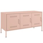 vidaXL Meuble TV rose 100 5x39x50 5 cm acier