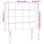 vidaXL Tête de lit à LED Marron foncé 103x16x118/128 cm Tissu