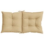 vidaXL Coussins de chaise à dossier bas lot de 4 beige mélangé tissu