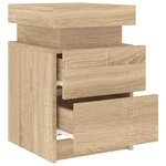 vidaXL Tables de chevet et lumières LED 2 Pièces chêne sonoma 35x39x55 cm