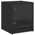 vidaXL Tables de chevet avec portes en verre 2 Pièces noir 35x37x42 cm
