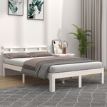 vidaXL Cadre de lit sans matelas blanc bois massif 120x200 cm