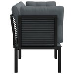 vidaXL Chaises d'angle de jardin avec coussins 2 Pièces noir/gris