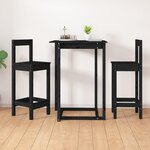 vidaXL Chaises de bar lot de 2 noir 40x41 5x112 cm bois de pin solide