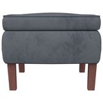 vidaXL Chaise à bascule avec pieds en bois et tabouret Gris foncé