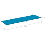 vidaXL Chaise longue avec coussin Gris Bois d'acacia solide