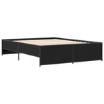 vidaXL Cadre de lit noir 150x200 cm bois d'ingénierie et métal