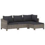 vidaXL Salon de jardin 7 Pièces avec coussins Gris Résine tressée