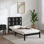 vidaXL Cadre de lit sans matelas noir 100x200 cm bois massif de pin