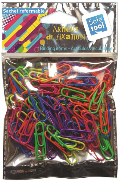 BAG'N FIX - Sachet de 100 trombones fluos SAFETOOL
