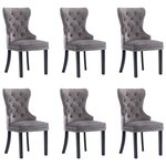 vidaXL Chaises à manger lot de 6 gris velours