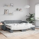 vidaXL Lit de jour avec gigogne sans matelas gris clair 80x200 cm